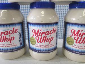 lot 176 image: (B-4) 5 Bottles Miracle Whip 30oz B...