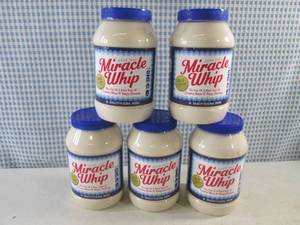 lot 179 image: (B-4) 5 Bottles Miracle Whip 30oz B...