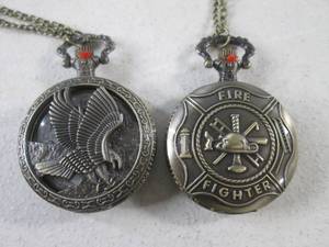 lot 257 image: (CNTR) 2 Pocket Watches Fire Fighte...