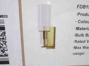 lot 286 image: (BS) Lot of 3 Krasty Wall Light Fix...