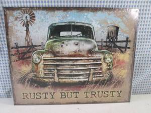lot 295 image: (EC1) Rusty But Trusty Tin Sign 16...
