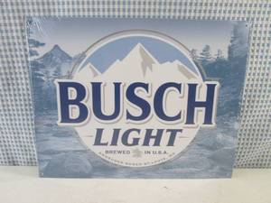 lot 303 image: (G-1) Busch Light Beer Tin Sign 16...