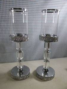lot 358 image: (F-1) Pair of Crystal Candle Holder...