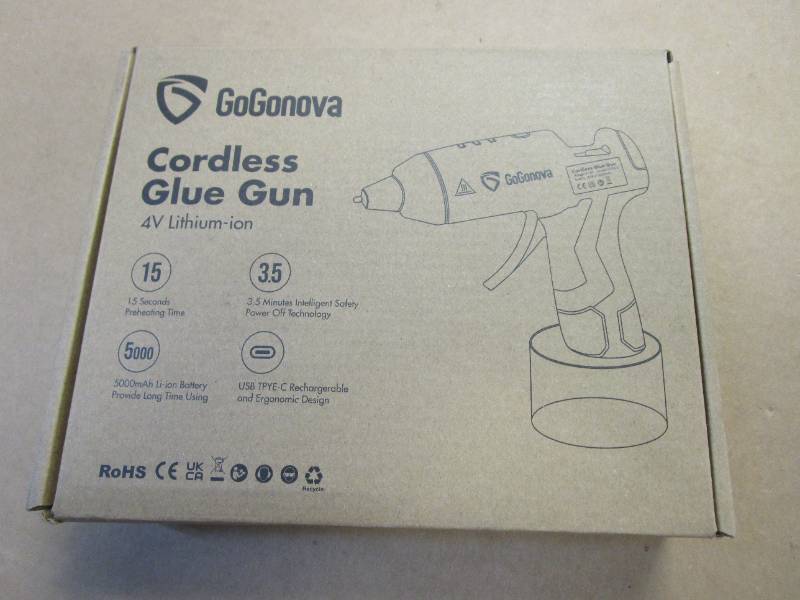 Cordless Hot Glue Gun, GoGonova 15s Fast Preheating Glue Gun, 5Ah Built-in  Battery Hot Melt Glue Gun, Smart Power-Off, Kit with 25 Pcs Premium Mini Glue  Sticks and USB-C Charging Port