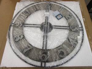 Sorbus 24 in. RoundGray Metal Decorative Wall Clock Chunky Number (OPEN BOX)