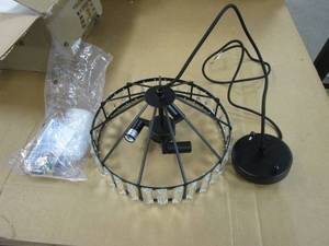 3 Light Black Crystal Chandelier Adjustable Height (OPEN BOX)