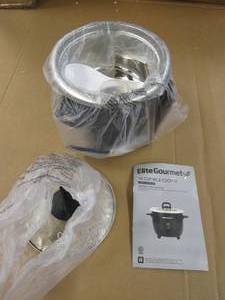 Elite Gourmet 10 Cup Rice Cooker in Black (OPEN BOX)