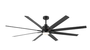 YUHAO  72 in. Matte Black Ceiling Fan with Integarted LED, DC Motor, Remote Control (OPEN BOX)