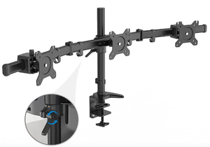 Joy Seeker Triple Monitor Desk Mount Fully Adjustable Articulating Arms Horizontal Stand Fits 3 LCD Computer Screens up to 27 inch, 17.6 lbs Weight with Lock Down Clamp to Eliminate Screen Wobble (OPEN BOX)