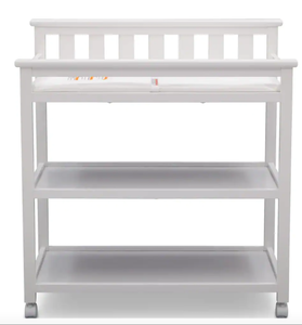 Delta Flat Top Bianca White Changing Table with Wheels (OPEN BOX)