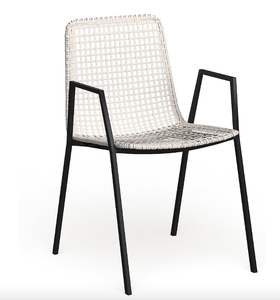 Safavieh Home Wynona White and Black Leather Woven Dining Chair, Set of 2 (OPEN BOX)