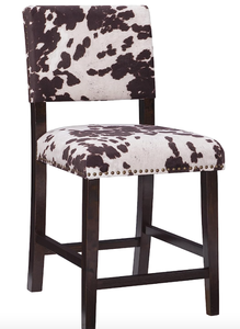 Linon Udder Madness Corey Counter Stool, 19W x 22.25D x 38.75H, Manhattan Stain (OPEN BOX)