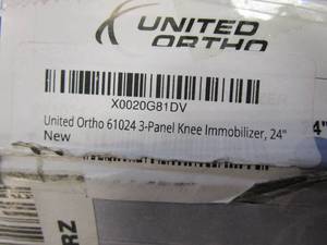 United Ortho 61024 3-Panel Knee Immobilizer, 24 Black (OPEN BOX)