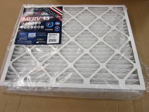 BNX 20x25x1 MERV 13 AC Furnace Air Filter 4 Pack - MADE IN USA - Electrostatic Pleated Air Conditioner HVAC AC Furnace Filters - Removes Pollen, Mold, Bacteria, Smoke (1 SLIGHTLY BENT)