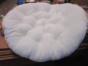 SRHMYJJ Papasan Chair Cushion Water Proof Round Chair Cushion, Papasan Cushion Only, Thick Comfortable and Oversized Papasan Suitable for Outdoor Garden Terrace (Beige 120cm(47inch)) (OPEN BOX)