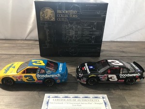 lot 12 image: 1999 NASCAR Brookfield Collectors Guild Dale Earnhardt #3 twin pack GM Goodwrench Service plus  Wrangler 124 scale die cast stock cars