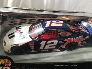 lot 37 image: 1997 NASCAR Mattel Hot Wheels Jeremy Mayfield #12  Mobil 1 - 124 scale die cast stock car