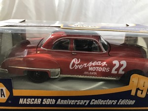 lot 42 image: Rare 1949 124 scale die cast 22 Red Byron Overseas Motors Action Napa 50th Anniversary