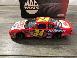 lot 69 image: 2002 NASCAR MAC Tools Jeff Gordon #24 DuPont  200th Anniversary Celebration 124 scale die cast stock car