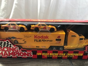 lot 88 image: 1998 NASCAR Racing Champions Team Kodak Film Bobby Hamilton #4 164 scale die cast transporter