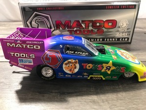 lot 92 image: 2001 Matco Tools Jim Epler #5  Toys R US 124 scale die cast Camaro funny car