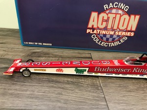 lot 107 image: NHRA Action Racing Platinim Series 1995 124scale die cast Kenny Bernstein Budweiser Top Fuel Dragster
