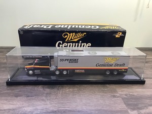 lot 108 image: 1995 Action Rusty Wallace #2 Miller Genuine Draft  Penske Racing Fleetwood 164 scale die cast semi transporter in protective case