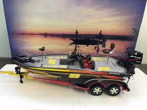 lot 110 image: 2001 Castaway Action Dale Jarrett #88 UPS  Race the Truck Ranger Boat and Trailer 124 scale die cast collectible