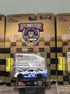 lot 9 image: 5 - 1998 Racing Champions NASCAR Legends Commemorative Series 164 scale die cast stock cars still in packages