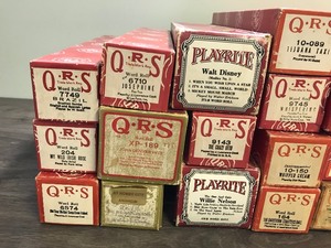 lot 225 image: Vintage 28 piano word rolls  Q.R.S. And Play-Rite