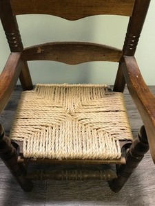 lot 232 image: Old fashioned wooden doll chair