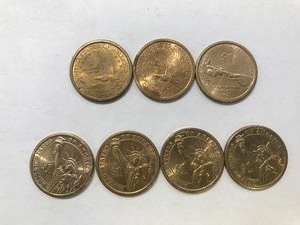 lot 274 image: 7 - US one dollar coins