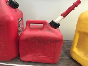 lot 327 image: 3 plastic fuel cans