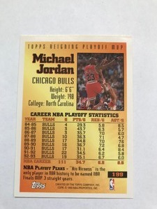 lot 398 image: Topps 1993 Michael Jordan Basketball Card #199