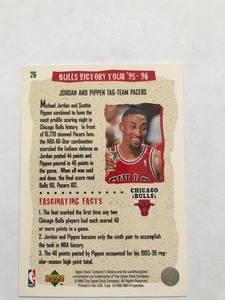 lot 402 image: Michael Jordan Chicago Bulls 1996 Upper Deck Basketball Victory Tour