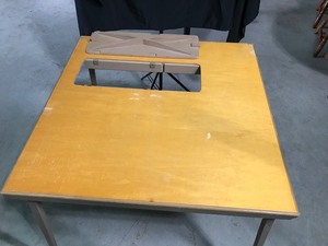 lot 446 image: Fold up table   sewing machine table