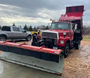 1988 Ford L8000 Dump Truck with Snow Plow with wing