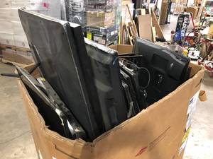 Lot of assorted TVS, USED FOR PARTS ONLY  Customer returns Review all pictures