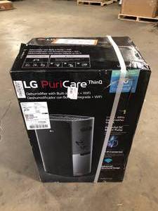 PuriCare 50-Pint Dehumidifier with Clear Bucket with Handle and Drain Pump, Wi-Fi Enabled Customer returns