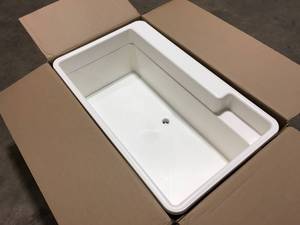 MUSTEE  BigTub 40 in. x 24 in. x 33 in. Polypropylene Floor Mount Utility Tub in White Customer returns Review all pictures