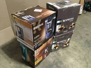 mix lot of Keurig Coffee Expressos and Coffee Machines, Review all pictures Customer returns