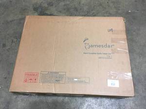 Jamesdar  Kurv Cafe 24 in. Round White Counter Height Table with Metal Frame (Seats 2) Customer returns Review all pictures