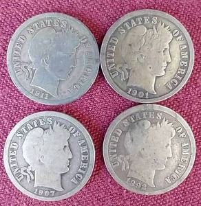 (4) Barber Dimes