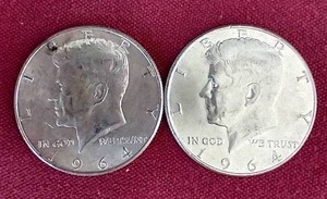(2) 1964 90% Silver Kennedy Half Dollars