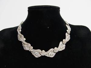 lot 69 image: Fabulous 1940s Southwestern Taxco Sterling Silver Wing Necklace