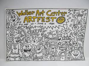 lot 76 image: Original KEITH HARING Offset Lithograph Poster for Walker Art Center Artfest 1984