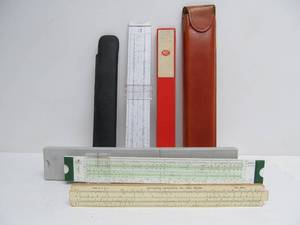 lot 79 image: Lot of 6 Vintage Slide Rules w Cases