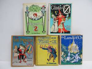 lot 94 image: Wonderful Lot of 5 Antique WIZARD OF OZ Hardcover Books