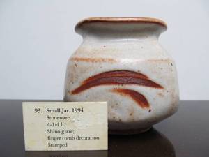lot 8 image: Signed WARREN MACKENZIE Shino Glaze Studio Art Pottery Jar
