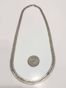 lot 141 image: Large Thick Vintage Italian Sterling Silver Mens NecklaceChain